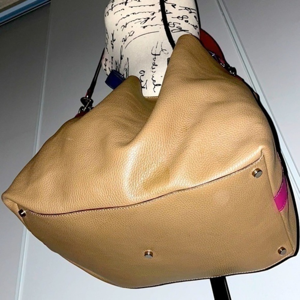 Sirni Pelletteria Roma Italy purse crossbody genuine leather large shopping bag - Picture 5 of 14